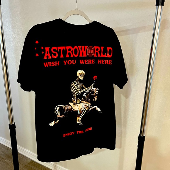 Travis Scott Astroworld Wish You Were Here T Shirt Short Sleeve Black Large … - Picture 4 of 5